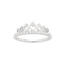 Silver-7-Hearts-CZ-Tiara-Ring-Size-O Sale