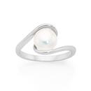 Silver-Pearl-Bypass-Ring-Size-O Sale