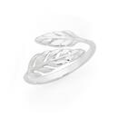 Silver-Two-Leaf-Crossover-Ring-Size-O Sale