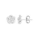 Silver-Rose-Stud-Earrings Sale