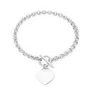 Silver-19cm-Belcher-T-Bar-with-Heart-Bracelet Sale