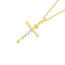 9ct-Gold-Two-Tone-28mm-Crucifix-Cross-Pendant Sale