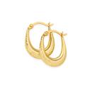 9ct-Gold-8mm-Diamond-Cut-Oval-Creole-Earrings Sale