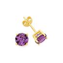 9ct-Gold-6mm-Amethyst-Round-Stud-Earrings Sale