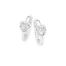 Silver-Cubic-Zirconia-Heart-Huggie-Earrings Sale