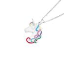Silver-Multi-Colour-Enamel-Unicorn-Head-Pendant Sale
