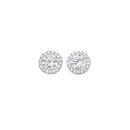 Silver-Sml-CZ-Halo-Studs-w-Heart-Detail Sale
