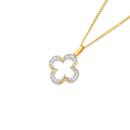 9ct-Gold-Diamond-Clover-Pendant Sale
