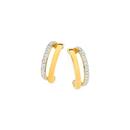 9ct-Gold-Diamond-Double-Row-Stud-Earrings Sale