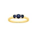 9ct-Gold-Natural-Sapphire-Diamond-Trilogy-Ring Sale