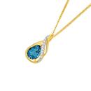 9ct-Gold-London-Blue-Topaz-Diamond-Slider-Pendant Sale