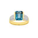 9ct-Gold-London-Blue-Topaz-Diamond-Shoulder-Ring Sale