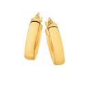 9ct-Gold-10mm-Half-Round-Triangle-Tube-Hoop-Earrings Sale
