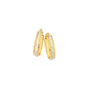 9ct-Gold-Two-Tone-12mm-Diamond-Cut-Centre-Oval-Hoop-Earrings Sale