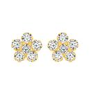 9ct-Gold-Cubic-Zirconia-Flower-Stud-Earrings Sale