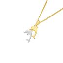 9ct-Gold-Two-Tone-Jumping-Dolphins-Pendant Sale