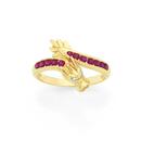 9ct-Gold-Created-Ruby-Diamond-Ring Sale