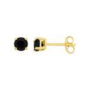 9ct-Gold-Black-Sapphire-4mm-Stud-Earrings Sale
