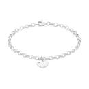 Sterling-Silver-19cm-Heart-Charm-Oval-Belcher-Bracelet Sale