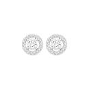 Sterling-Silver-Round-Cubic-Zirconia-Halo-Studs Sale