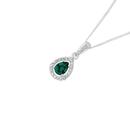 Sterling-Silver-Green-Cubic-Zirconia-Cluster-Pendant Sale