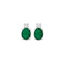 Silver-Green-Oval-Studs Sale