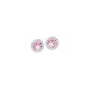 Sterling-Silver-Pink-Cubic-Zirconia-Cluster-Stud-Earrings Sale