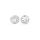 Sterling-Silver-Cubic-Zirconia-Halo-Stud-Earrings Sale