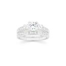 Sterling-Silver-Cubic-Zirconia-Trilogy-Channel-Bridal-Set-Ring Sale