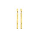 9ct-Gold-Diamond-Cut-Bar-Drop-Stud-Earrings Sale