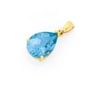 9ct-Gold-Sky-Blue-Topaz-Pear-Pendant Sale