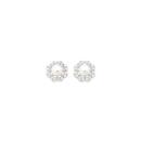 silver-pearl-cz-flower-stud-earrings Sale