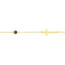 9ct-Gold-19cm-Blue-Evil-Eye-Cross-Trace-Bracelet Sale