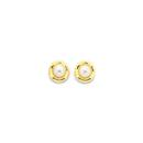 9ct-Gold-Cultured-Freshwater-Pearl-Framed-Stud-Earrings Sale