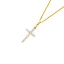 9ct-Gold-Cubic-Zirconia-Cross-Pendant Sale