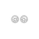 Silver-Round-CZ-Large-Halo-Stud-Earrings Sale