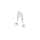Sterling-Silver-Pear-Cubic-Zirconia-Drop-Huggie-Earrings Sale