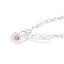 Silver-CZ-Heart-Scroll-185cm-Padlock-Bracelet Sale