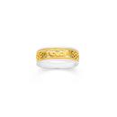 9ct-Gold-Silver-Claddagh-Pattern-Mens-Ring Sale