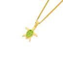 9ct-Gold-Green-Enamel-Turtle-Pendant Sale