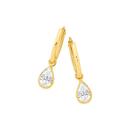 9ct-Gold-Cubic-Zirconia-Pear-Drop-Flexi-Hoop-Earrings Sale