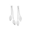 Sterling-Silver-Double-Leaf-Thread-Earrings Sale