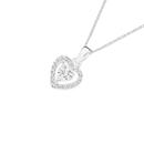 Sterling-Silver-Cubic-Zirconia-Heart-Halo-Pendant Sale