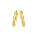 9ct-Gold-35x20mm-Diamond-cut-Hoop-Earrings Sale