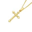 9ct-Gold-18mm-Fluted-Diamond-cut-Edge-Celtic-Cross-Pendant Sale
