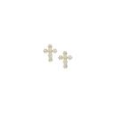 9ct-Gold-Claw-Set-Cubic-Zirconia-Cross-Stud-Earrings Sale