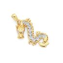 9ct-Gold-Diamond-Dragon-Pendant Sale
