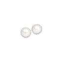Sterling-Silver-Pearl-Cubic-Zirconia-Halo-Stud-Earrings Sale