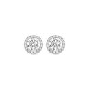 Silver-Round-CZ-Medium-Halo-Stud-Earrings Sale