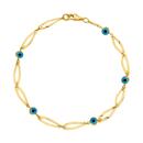 9ct-Gold-19cm-Evil-Eye-Flat-Split-Twist-Bracelet Sale